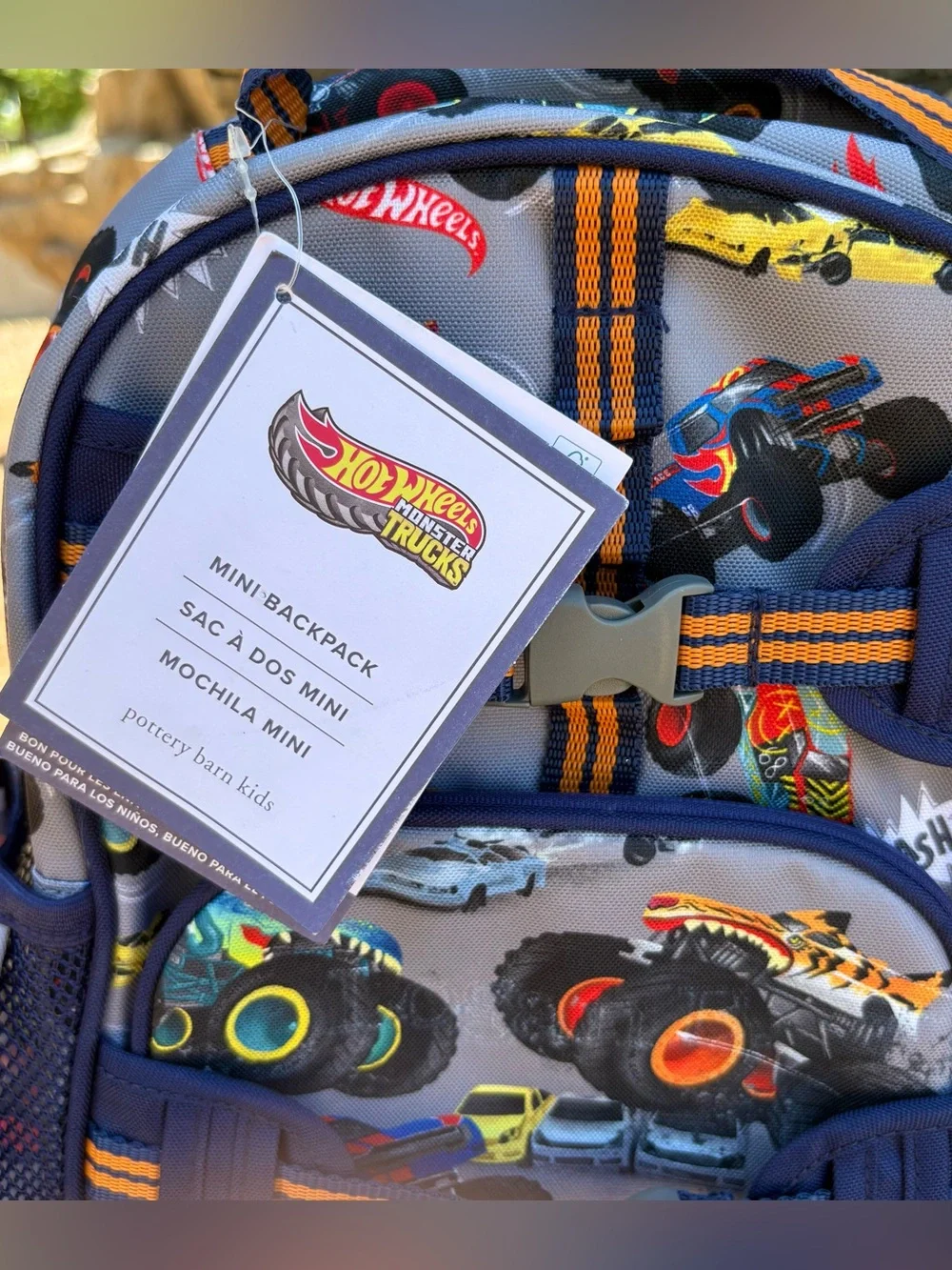 New Pottery Barn Mackenzie Hot Wheels Monster Trucks™ Backpack Size Mini